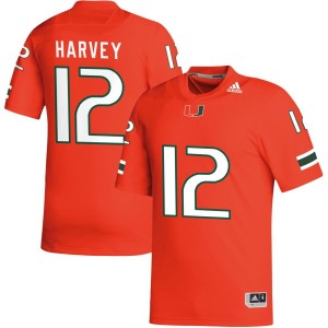 Jahfari Harvey Miami Hurricanes adidas NIL Replica Football Jersey - Orange