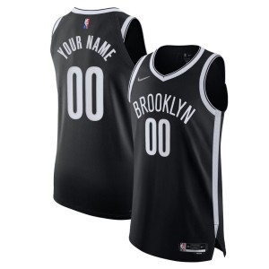 Brooklyn Nets Nike 2021/22 Diamond Authentic Custom Jersey - Icon Edition - Black