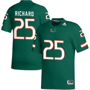 Jadais Richard Miami Hurricanes adidas NIL Replica Football Jersey - Green