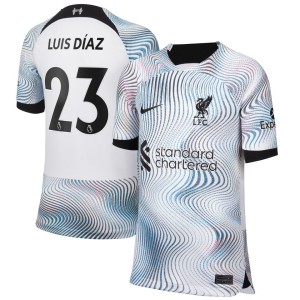 Luis Diaz Liverpool Nike Youth 2022/23 Home Breathe Stadium Replica Player Jersey - White