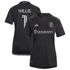 Joe Willis Nashville SC adidas Women's 2023 Man In Black Kit Replica Jersey - Black