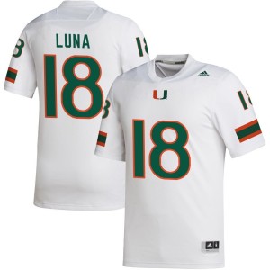 Riply Luna Miami Hurricanes adidas NIL Replica Football Jersey - White