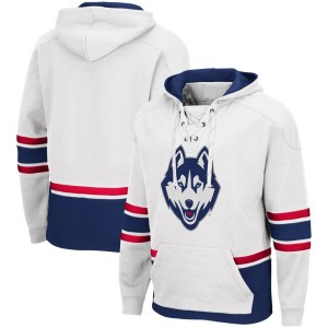 UConn Huskies Colosseum Lace Up 3.0 Pullover Hoodie - White