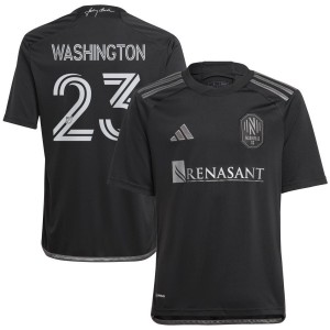 Taylor Washington Nashville SC adidas Youth 2023 Man In Black Kit Replica Jersey - Black