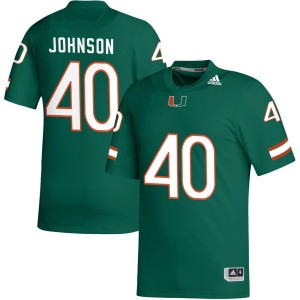 Caleb Johnson Miami Hurricanes adidas NIL Replica Football Jersey - Green
