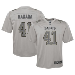 Youth Nike Alvin Kamara Gray New Orleans Saints Atmosphere Game Jersey