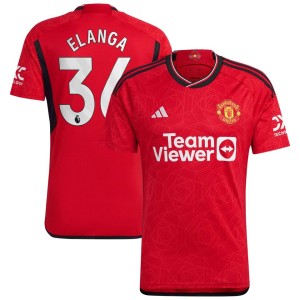 Anthony Elanga Manchester United adidas 2023/24 Home Replica Player Jersey - Red