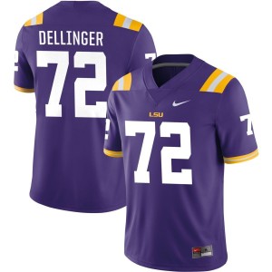 Garrett Dellinger LSU Tigers Nike NIL Replica Football Jersey - Purple