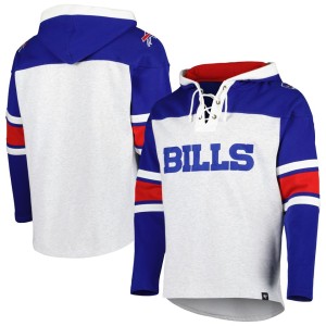 Buffalo Bills '47 Gridiron Lace-Up Pullover Hoodie - Heather Gray