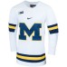 Men's Nike White Michigan Wolverines Replica College Hockey Jersey