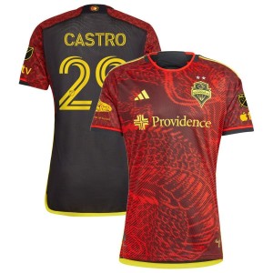 Jacob Castro Seattle Sounders FC adidas 2023 The Bruce Lee Kit Authentic Jersey - Red