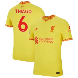 Thiago Alcantara Thiago Liverpool Nike 2021/22 Third Vapor Match Jersey - Yellow