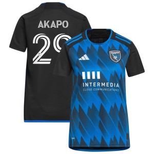 Carlos Akapo San Jose Earthquakes adidas Women's 2023 Active Fault Jersey Replica Jersey - Blue