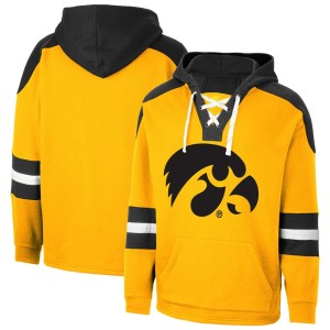 Iowa Hawkeyes Colosseum Lace-Up 4.0 Pullover Hoodie - Gold