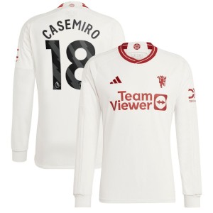 Casemiro Manchester United adidas 2023/24 Third Replica Long Sleeve Player Jersey - White