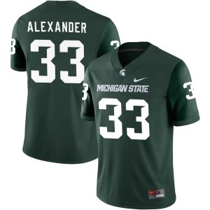 Aaron Alexander Michigan State Spartans Nike NIL Replica Football Jersey - Green
