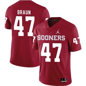 Brady Braun Oklahoma Sooners Jordan Brand NIL Replica Football Jersey - Crimson