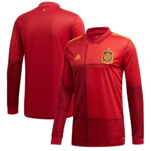 adidas Spain National Team 2020 Home Replica Long Sleeve Jersey - Red
