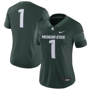 #1 Michigan State Spartans Nike Women's Football Game Jersey - Green
