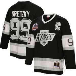 Wayne Gretzky Los Angeles Kings Mitchell & Ness 1992/93 Captain Patch Blue Line Player Jersey - Black