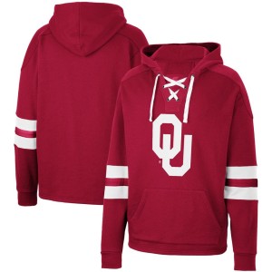 Oklahoma Sooners Colosseum Lace-Up 4.0 Pullover Hoodie - Crimson