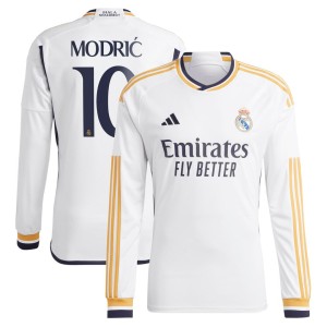 Luka Modric Real Madrid adidas 2023/24 Home Replica Long Sleeve Jersey - White