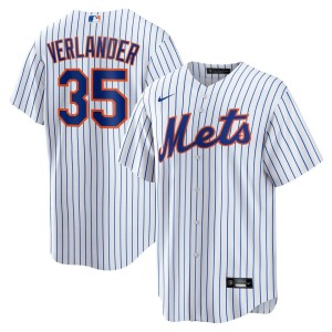 Men's Nike Justin Verlander White/Royal New York Mets Home Replica Player Jersey