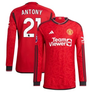 Antony Antony  Manchester United adidas 2023/24 Home Authentic Long Sleeve Jersey - Red