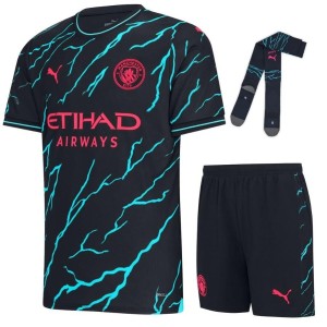 23/24 Youth Manchester City Third Jersey Kids Kit