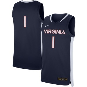#1 Virginia Cavaliers Nike Replica Basketball Jersey - Navy