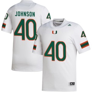 Caleb Johnson Miami Hurricanes adidas NIL Replica Football Jersey - White