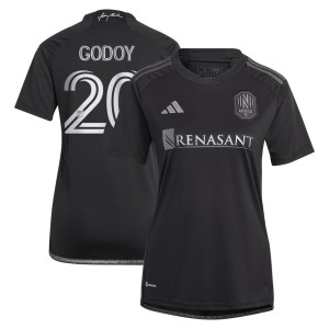 Anibal Godoy Nashville SC adidas Women's 2023 Man In Black Kit Replica Player Jersey - Black