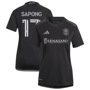 CJ Sapong Nashville SC adidas Women's 2023 Man In Black Kit Replica Jersey - Black