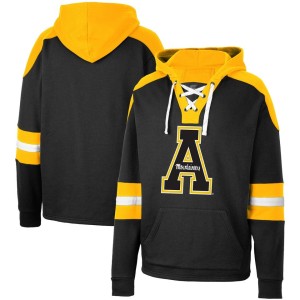 Appalachian State Mountaineers Colosseum Lace-Up 4.0 Pullover Hoodie - Black