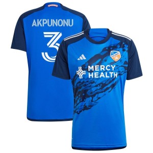 Joey Akpunonu FC Cincinnati adidas 2023 River Kit Replica Jersey - Blue