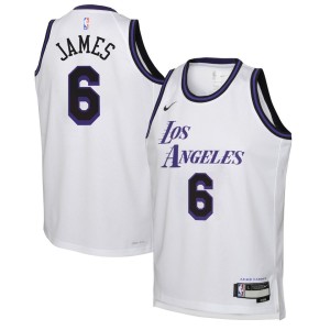 LeBron James Los Angeles Lakers Nike Youth Swingman Jersey - City Edition - White