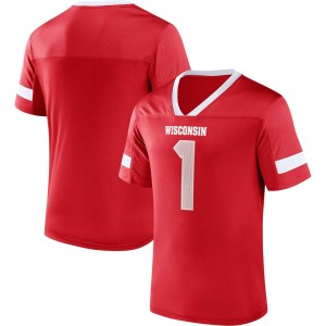 #1 Wisconsin Badgers Fanatics Branded Kickoff Winner Replica Jersey - Red