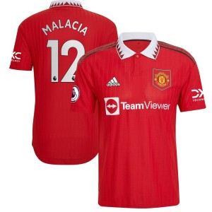 Tyrell Malacia Manchester United adidas 2022/23 Home Authentic Player Jersey - Red