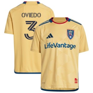 Bryan Oviedo Real Salt Lake adidas Youth 2023 The Beehive State Kit Replica Jersey - Gold