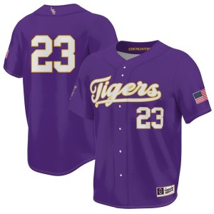 #23 LSU Tigers ProSphere Unisex 2023 NCAA Men's Baseball College World Series Champions Jersey - Purple