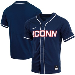 UConn Huskies Nike Replica Full-Button Baseball Jersey - Navy