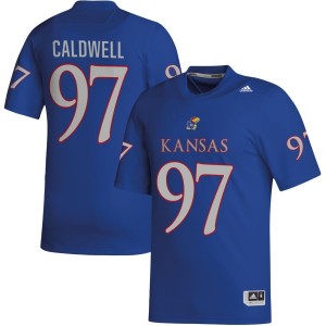 Kenean Caldwell Kansas Jayhawks adidas NIL Replica Football Jersey - Royal