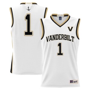 #1 Vanderbilt Commodores ProSphere Youth Replica Basketball Jersey - White
