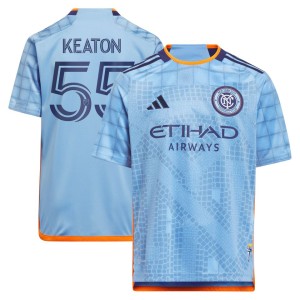 Keaton Parks New York City FC adidas Youth 2023 The Interboro Kit Replica Jersey - Light Blue