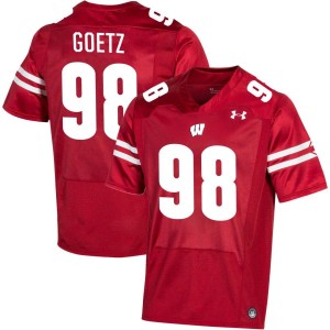 C.J. Goetz Wisconsin Badgers Under Armour NIL Replica Football Jersey - Red