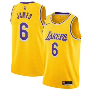 Men's Los Angeles Lakers LeBron James #6  Player Jersey Icon Edition - Gold