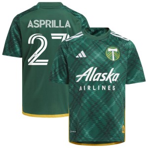 Dairon Asprilla Portland Timbers adidas Youth 2023 Portland Plaid Kit Replica Jersey - Green
