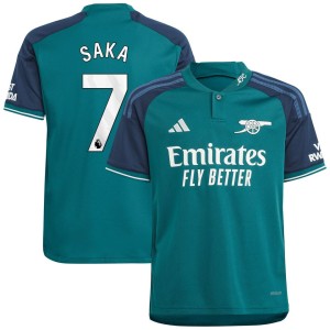 Bukayo Saka Arsenal adidas Youth 2023/24 Third Replica Player Jersey - Green