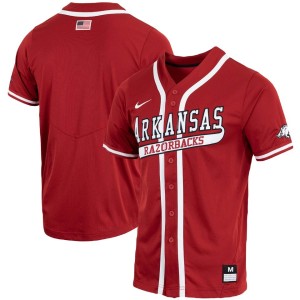 Arkansas Razorbacks Nike Replica Full-Button Baseball Jersey - Cardinal