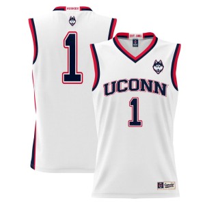 #1 UConn Huskies ProSphere Basketball Jersey - White
